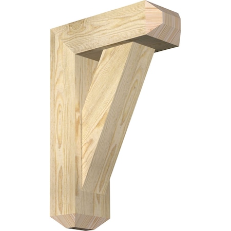 Ekena Millwork Traditional Craftsman Rough Sawn Bracket w/ Offset Brace, Douglas Fir, 6"W x 16"D x 24"H BKT0604X16X24TRA04RDF